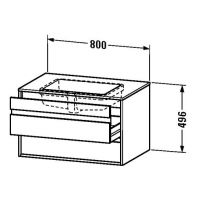 Тумба под раковину Duravit Ketho KT 6854 80x55 схема 1