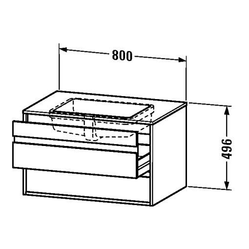 Тумба под раковину Duravit Ketho KT 6854 80x55 схема 1