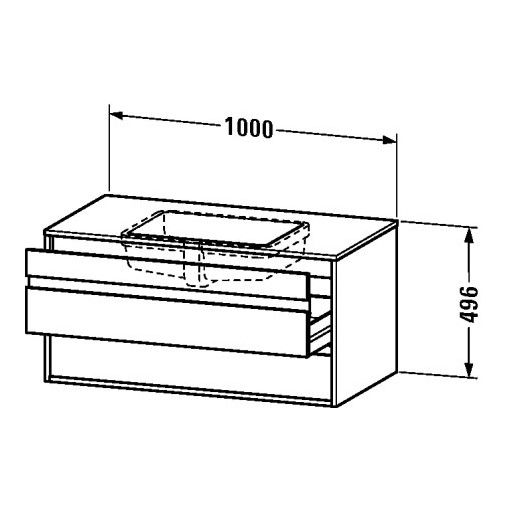 Тумба под раковину Duravit Ketho KT 6855 100x55 схема 1