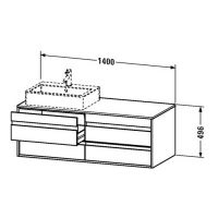 Тумба под раковину Duravit Ketho KT 6657 L/R/B 140x55 схема 1