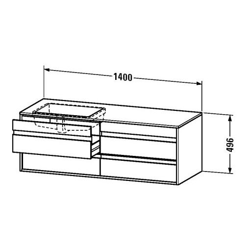 Тумба под раковину Duravit Ketho KT 6857 L/R 140x55 ФОТО