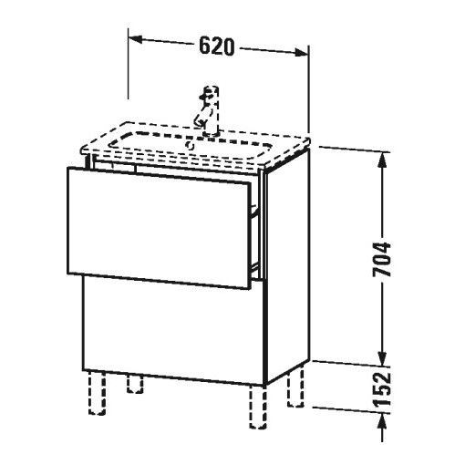 Тумба под раковину Duravit L-Cube LC 6673 62x39,1 схема 1