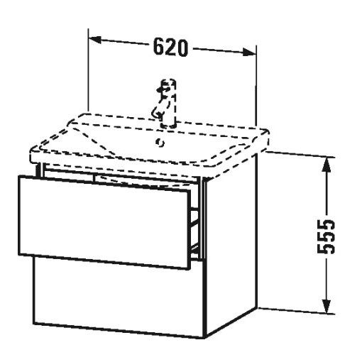 Тумба под раковину Duravit L-Cube LC 6244 62x48,1 схема 1