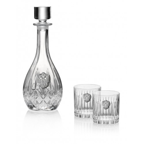 Комплект бутылка для ликера 90 см + 2 бокала 36 см (Италия)