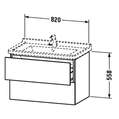 Тумба под раковину Duravit L-Cube LC 6266 102x46,9 схема 2