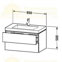 Тумба под раковину Duravit L-Cube LC 6927 N/O/T 80x48 схема 1