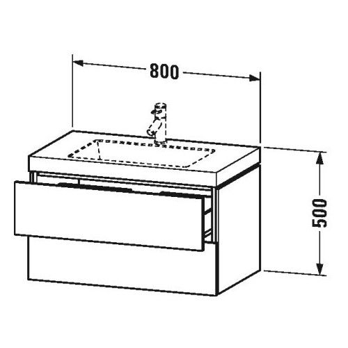 Тумба под раковину Duravit L-Cube LC 6927 N/O/T 80x48 схема 1