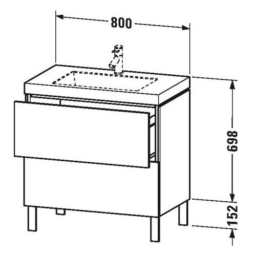 Тумба под раковину Duravit L-Cube LC 6937 N/O/T 80x48 ФОТО