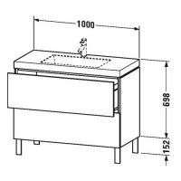 Тумба под раковину Duravit L-Cube LC 6938 N/O/T 100x48 схема 1