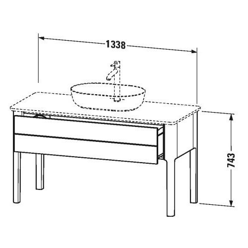 Тумба под раковину Duravit Luv LU 9561 133,8x57 схема 1