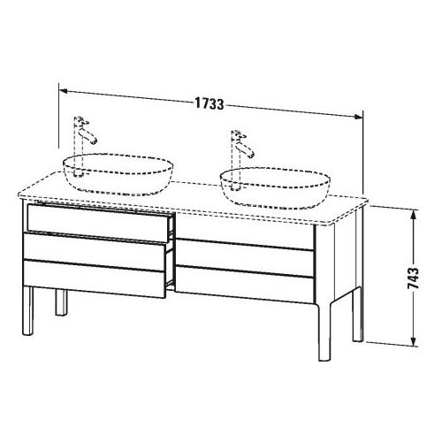 Тумба под раковину Duravit Luv LU 9567 B 173,3x57 ФОТО