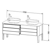 Тумба под раковину Duravit Luv LU 9567 B 173,3x57 схема 1