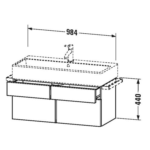 Тумба под раковину Duravit Vero VA6508 98,4x43,1 схема 1