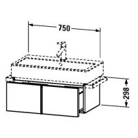 Тумба под раковину Duravit Vero VE6106 75x43,1 схема 1