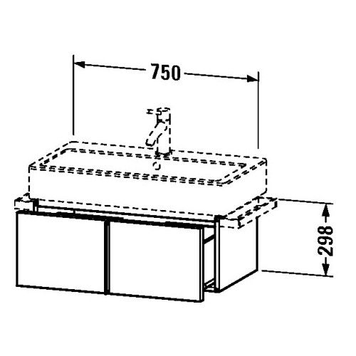 Тумба под раковину Duravit Vero VE6106 75x43,1 схема 1