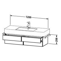 Тумбочка с 4 ящиками Duravit Vero VE6215 120x44,6 схема 1