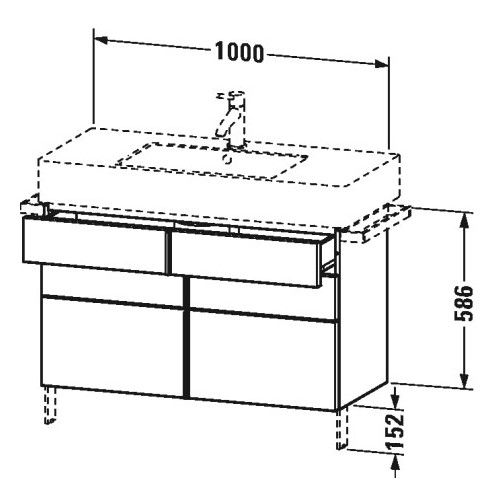 Тумба под раковину Duravit Vero VE6414 100x44,6 схема 1