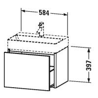 Тумба под раковину Duravit XSquare XS4067 58,4x39 схема 1