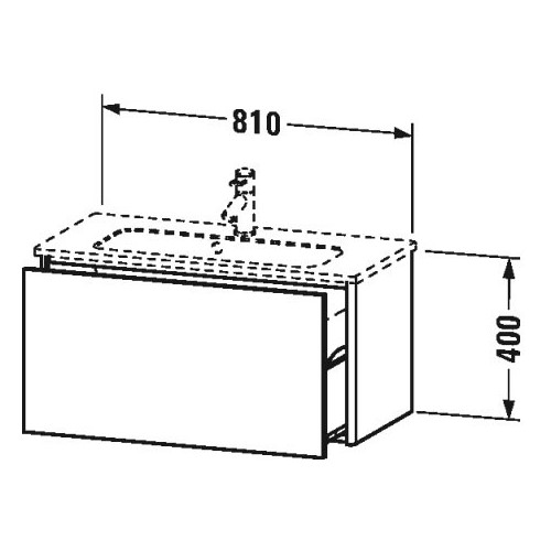 Тумба под раковину Duravit XSquare XS4066 81x38,8 схема 1