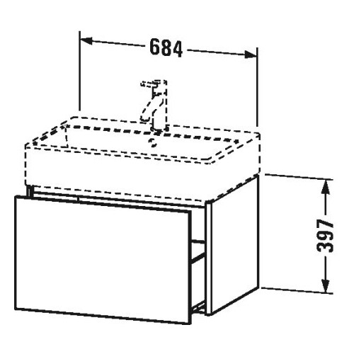 Тумба под раковину Duravit XSquare XS4094 68,4x46 схема 1