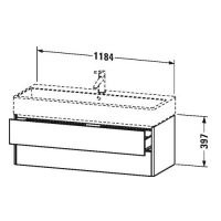 Тумба под раковину Duravit XSquare XS4197 118,4x46 схема 1