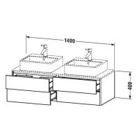 Тумба под раковину Duravit XSquare XS4916B 140x54,8 схема 1