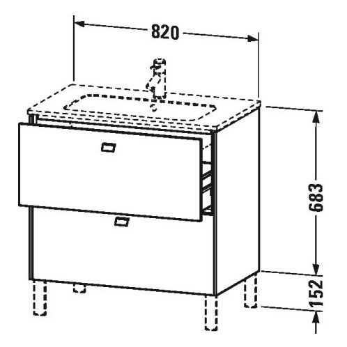 Тумба под раковину Duravit Brioso BR 4402 82x47,9 схема 1