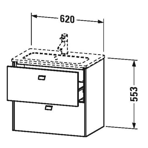 Тумба под раковину Duravit Brioso BR 4110 62x38,9 схема 1