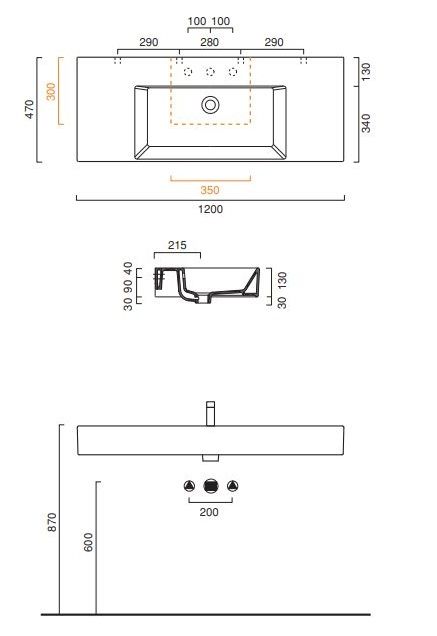 Раковина Catalano Premium 112VPUP00 120х47 ФОТО