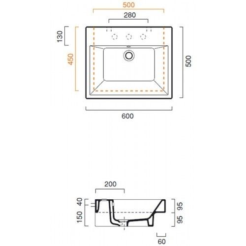 Раковина Catalano Zero 16QZENE00 60х50 ФОТО