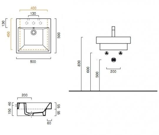 Раковина Catalano Zero 15QZE00 50х50 ФОТО