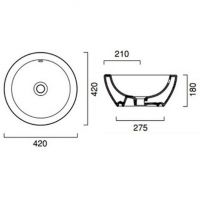 Раковина Catalano Velis 142AVL00 42х42 схема 1