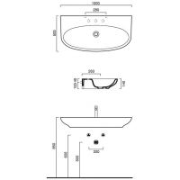 Раковина Catalano Muse 1100MU00 100х50 схема 1