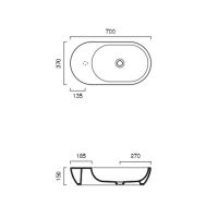 Раковина Catalano Sfera 170AC3N00 70х37 схема 1