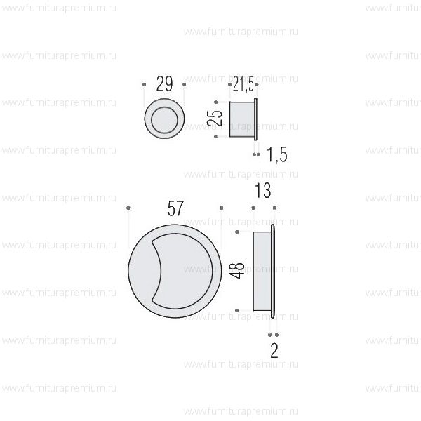 Ручка Colombo OPEN ID211 для раздвижных дверей