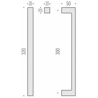 Ручка-скоба Colombo Elle ID36. Длина 320 мм. схема