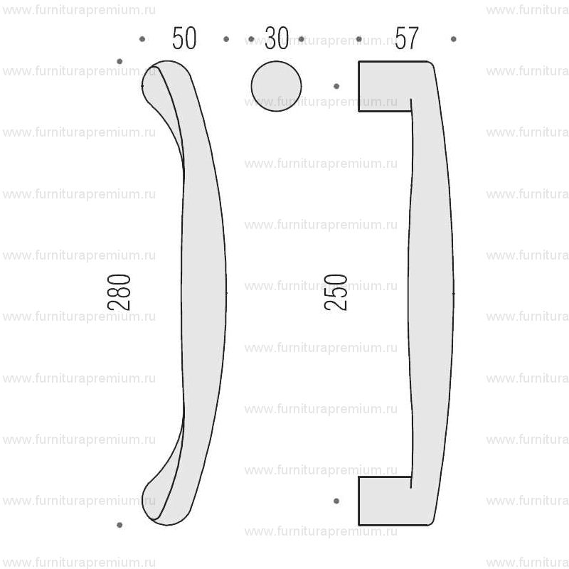 Ручка-скоба Colombo Daytona PF16. Длина 280 мм.