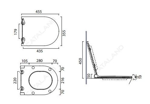 Catalano сиденье для унитаза 5SCSTPBM схема 1