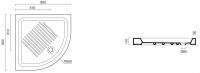 Поддон для душа четверть круга Catalano 18080A00 80х80 схема 1