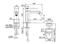 Treemme Hask смеситель для биде 6A20 схема 1