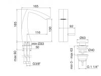 Treemme Arche смеситель для раковины 210 схема 1