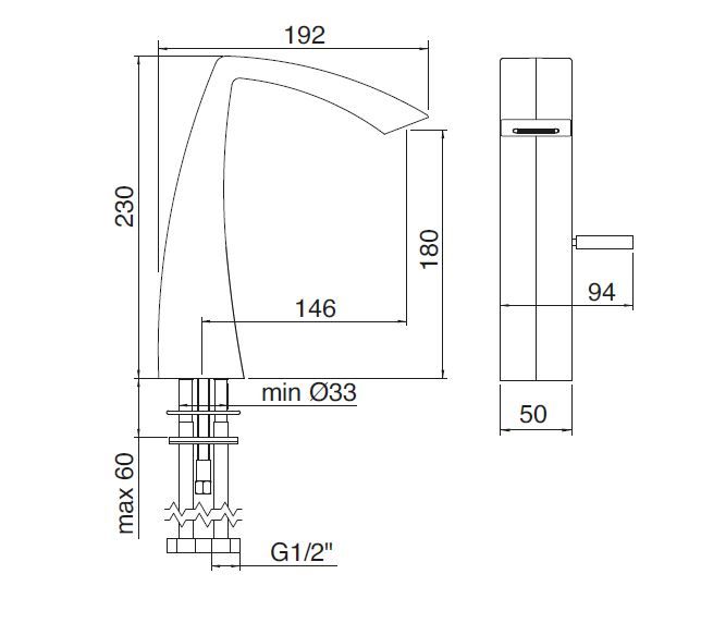 Treemme Arche смеситель для раковины 227 схема 1