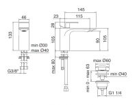 Treemme Ran смеситель для раковины 2210 схема 1
