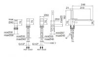 Смеситель для ванны и душа Treemme Ran 2268 схема 1