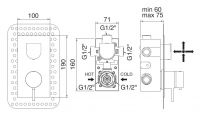 Treemme Ran смеситель для ванны/душа 7581RN схема 1