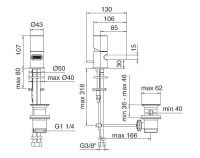 Treemme NANOtech смеситель для раковины 5410 схема 2