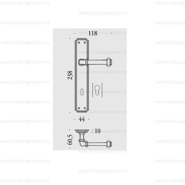 Ручка на планке Colombo Busiri KBU11 PY85