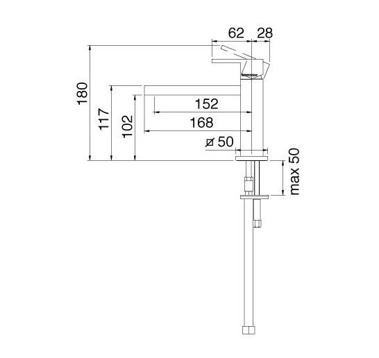 Treemme Q смеситель для раковины 5611CL схема 1