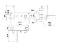 Смеситель для ванны и душа Treemme Vela 5805 схема 1