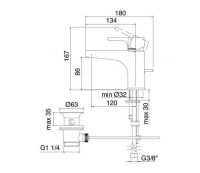 Treemme Cleo смеситель для раковины 6310 схема 1